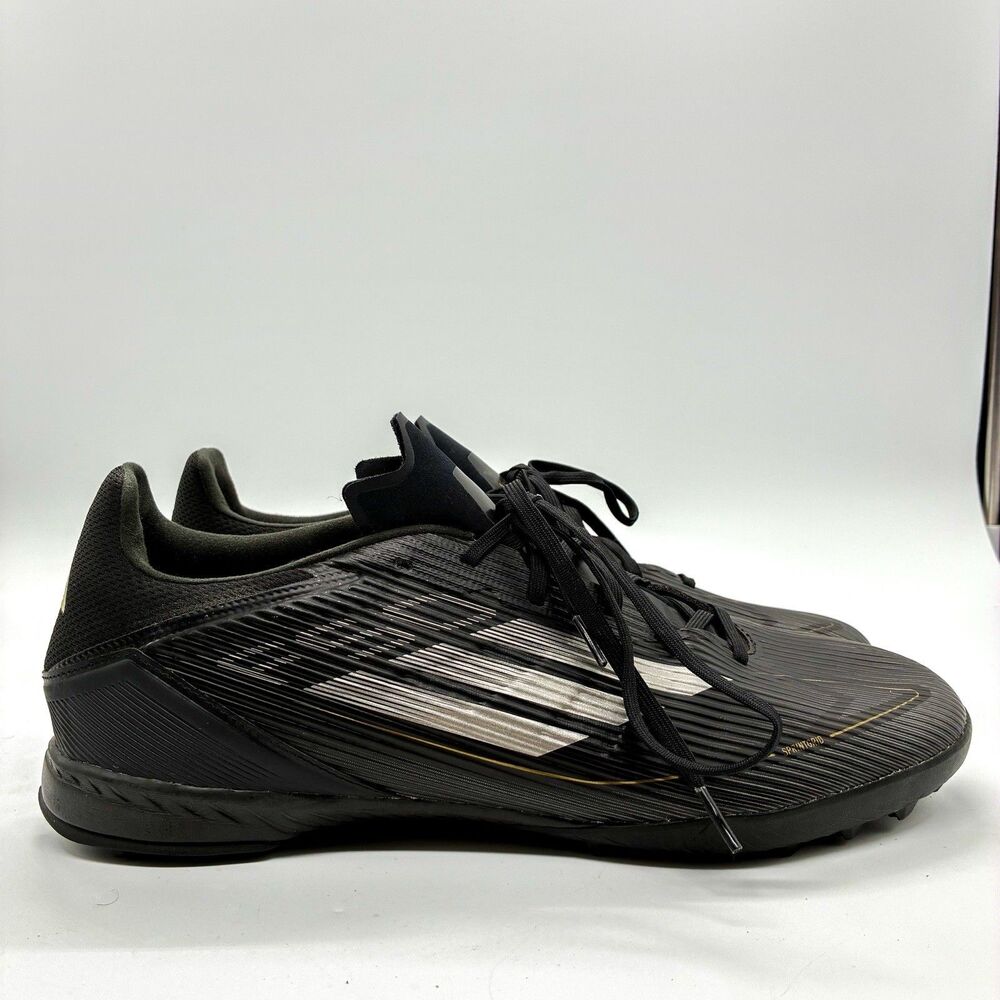 Adidas F50 League Turf Men's Size 13 Soccer Shoes, Black/IGold, IF1337 Cleats